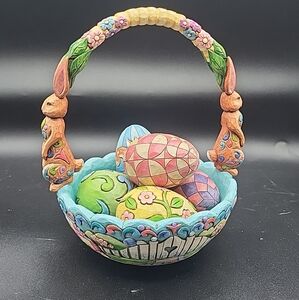 Jim Shore EASTER Hunting Eggs-Finding Joy. 2006. Easter Basket & 5Egg Collection